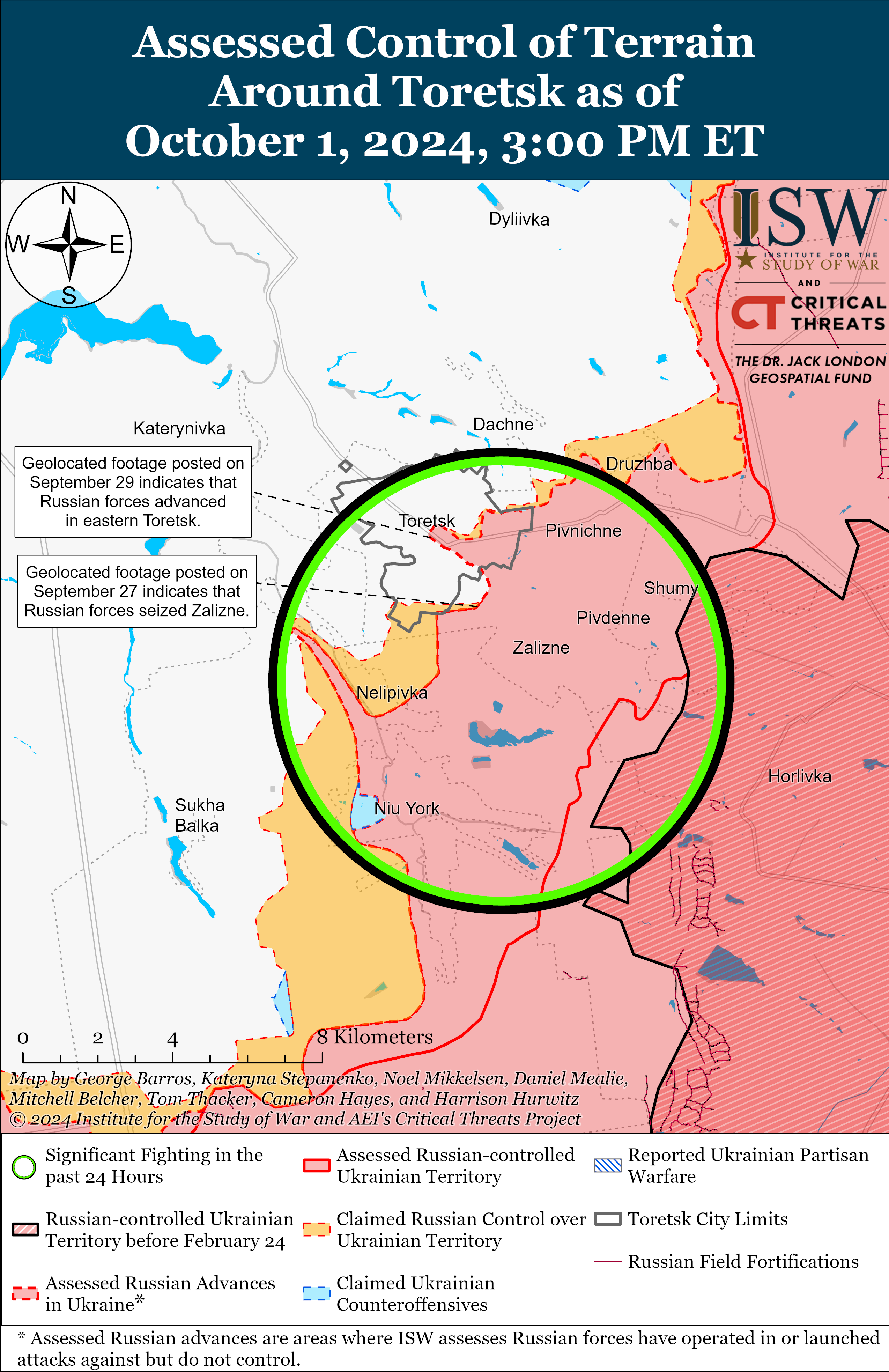 Росіяни просунулися під Покровськом і несуттєво - ще на трьох напрямках: карти ISW